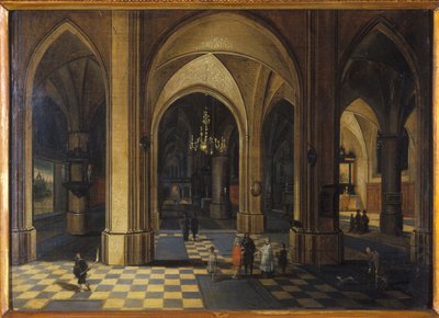 Interno di una chiesa gotica da Pieter the Elder Neeffs